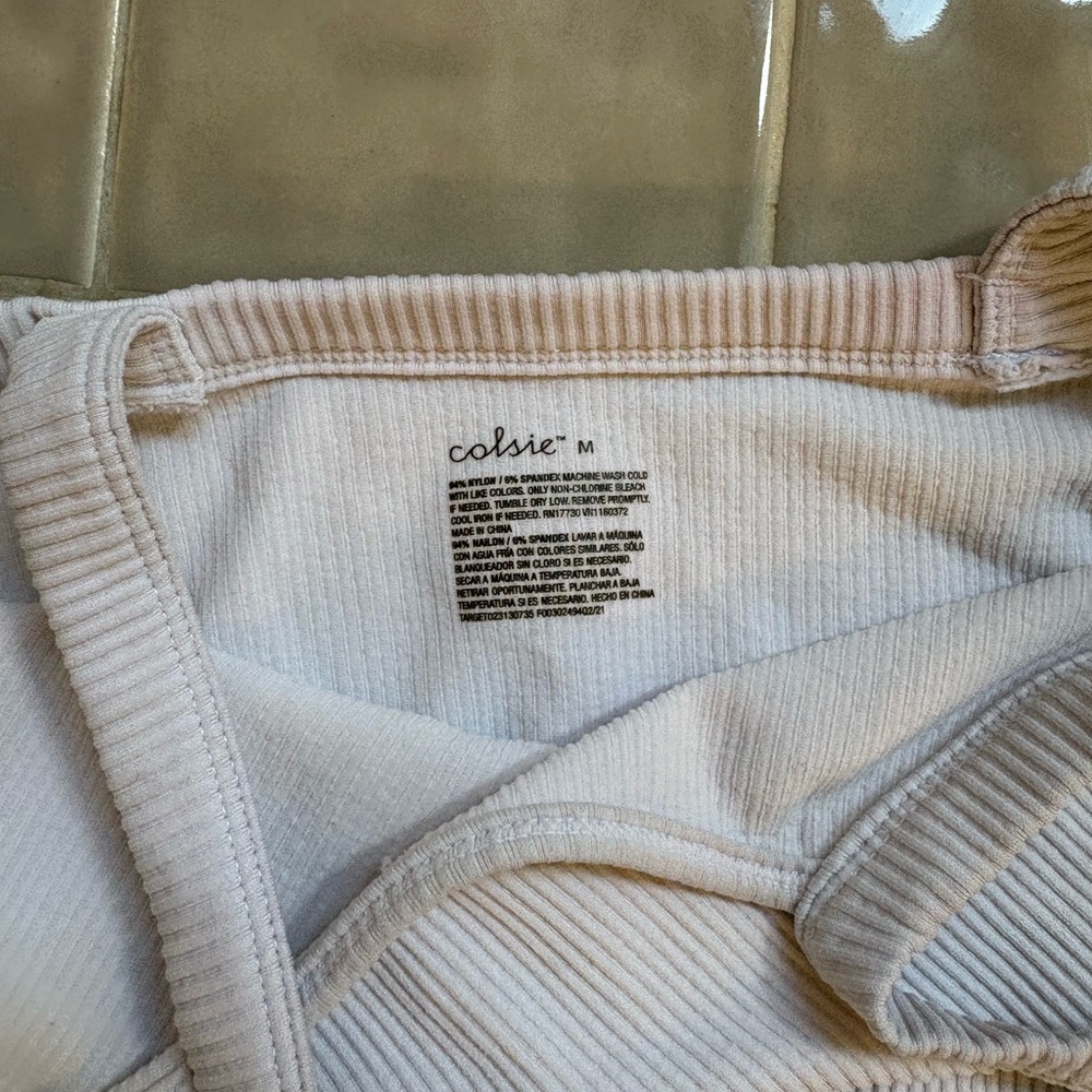 Colsie Ribbed Beige Tank Top - Picture 3 of 3